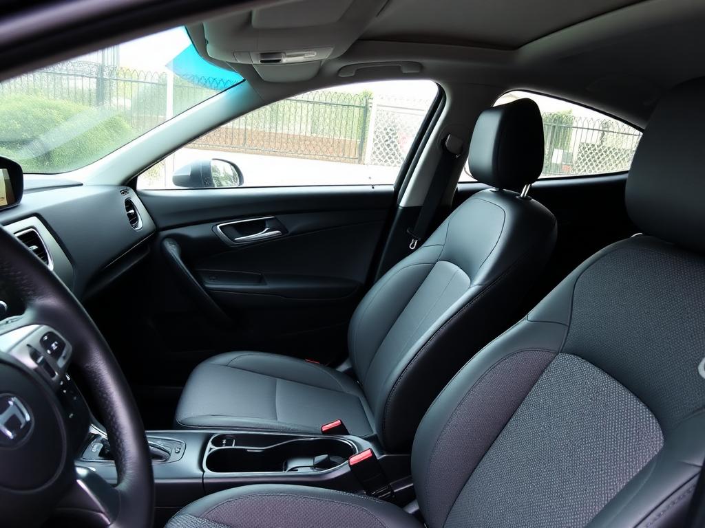 Clean car interior with spotless seats after detailing