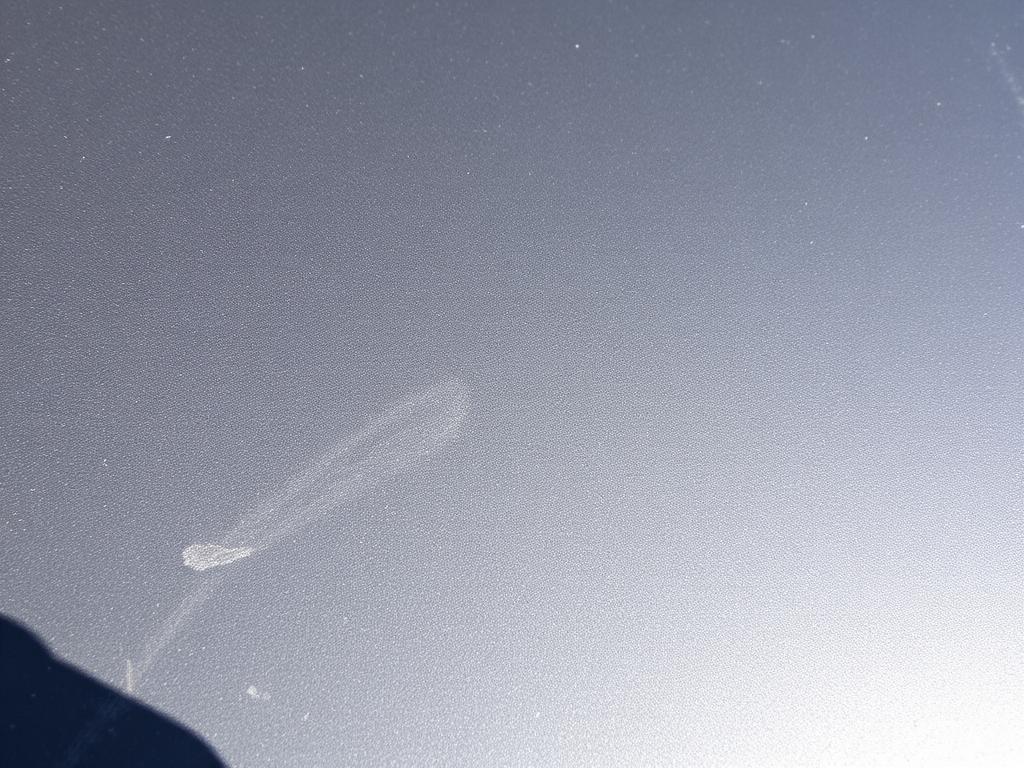 Car paint with swirl marks and dull finish before paint correction
